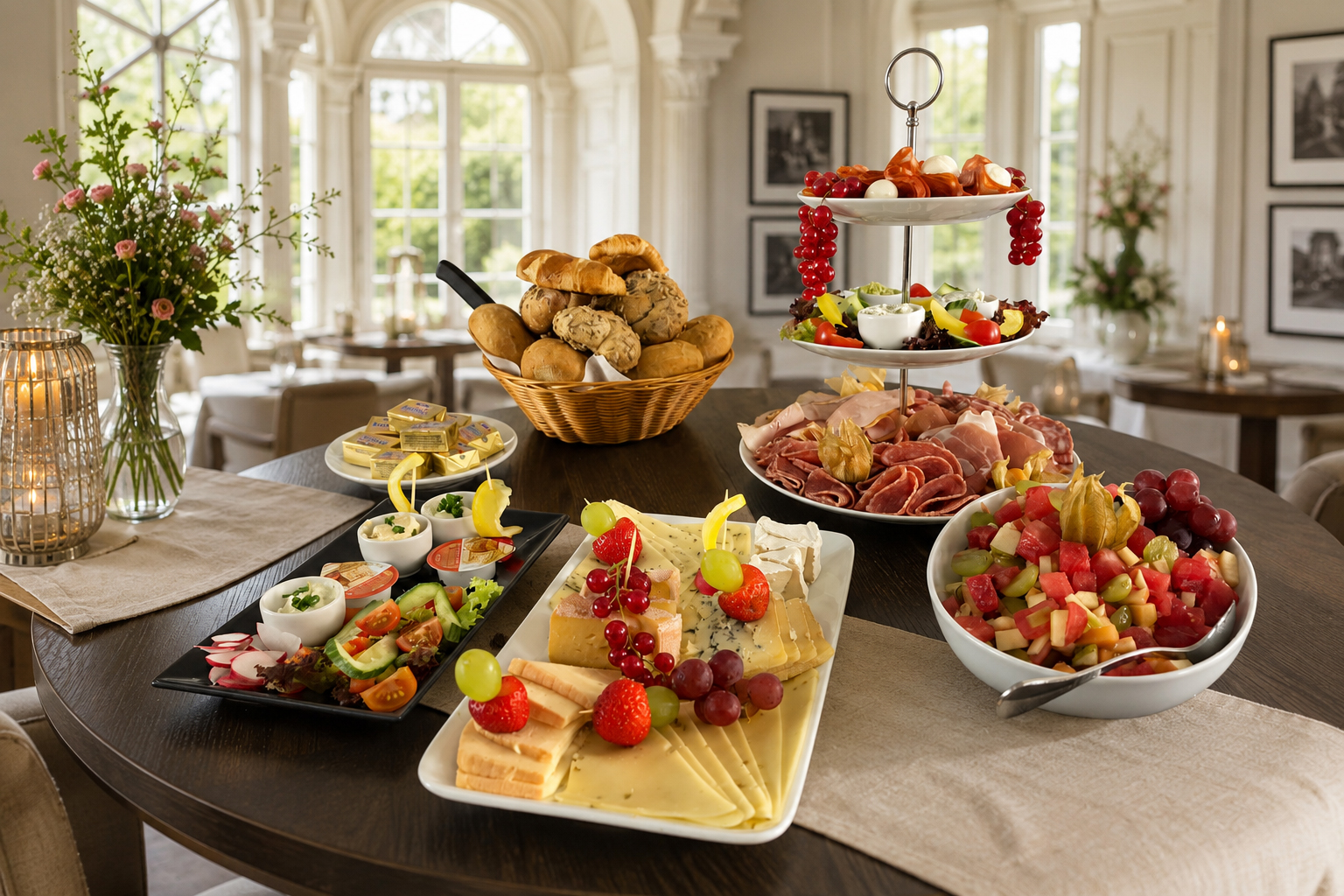 Frühstückstischbuffet in der Orangerie Neustrelitz